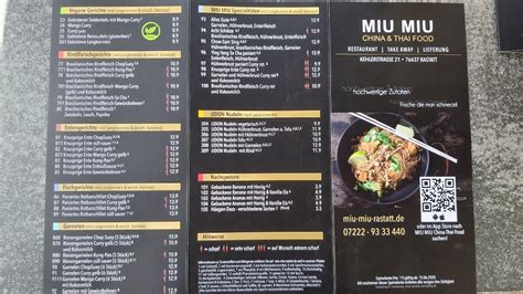 speisekarte miu miu achern|Miu Miu China & Thai Food, Achern .